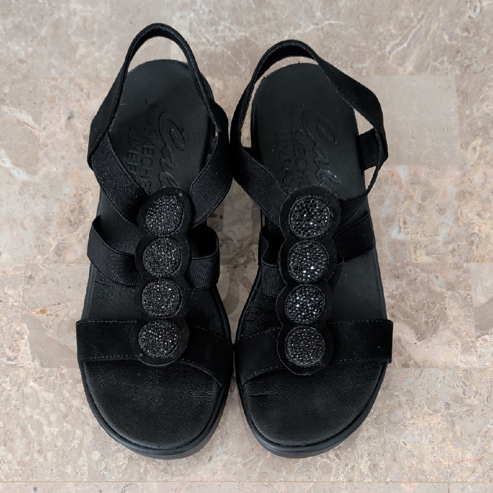 Black Wedge Sandals - Picture 2 of 11